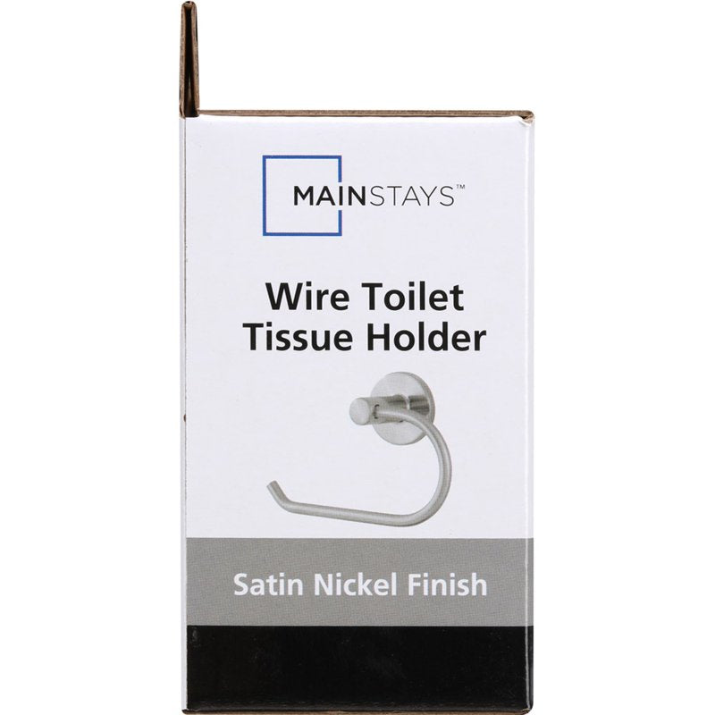 (3 Pack) Mainstays Modern Round Toilet Paper Holder, Satin Nickel - Wall Mount Bathroom Accessory