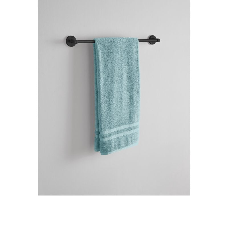 Mainstays Modern Round 24-Inch Towel Bar - Matte Black, Rust-Resistant Bathroom Accessory - Variation of Black