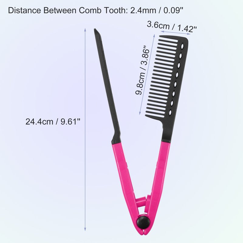 Hair Straightening Comb - Heat Resistant Styling Tool, Red