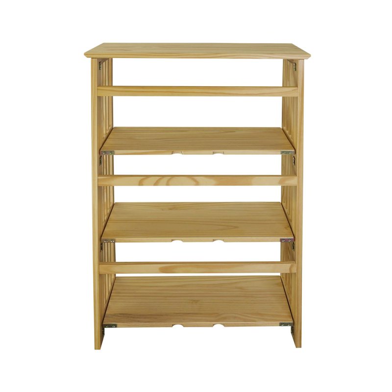 Soho Manhattan 4-Shelf Folding Bookcase - Natural Wood Finish