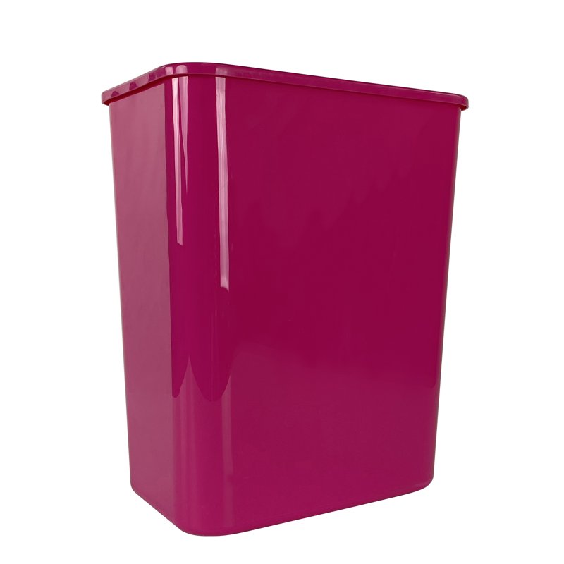 5.5 Gallon Pink Plastic Open Top Kitchen Trash Can - 6 Pack