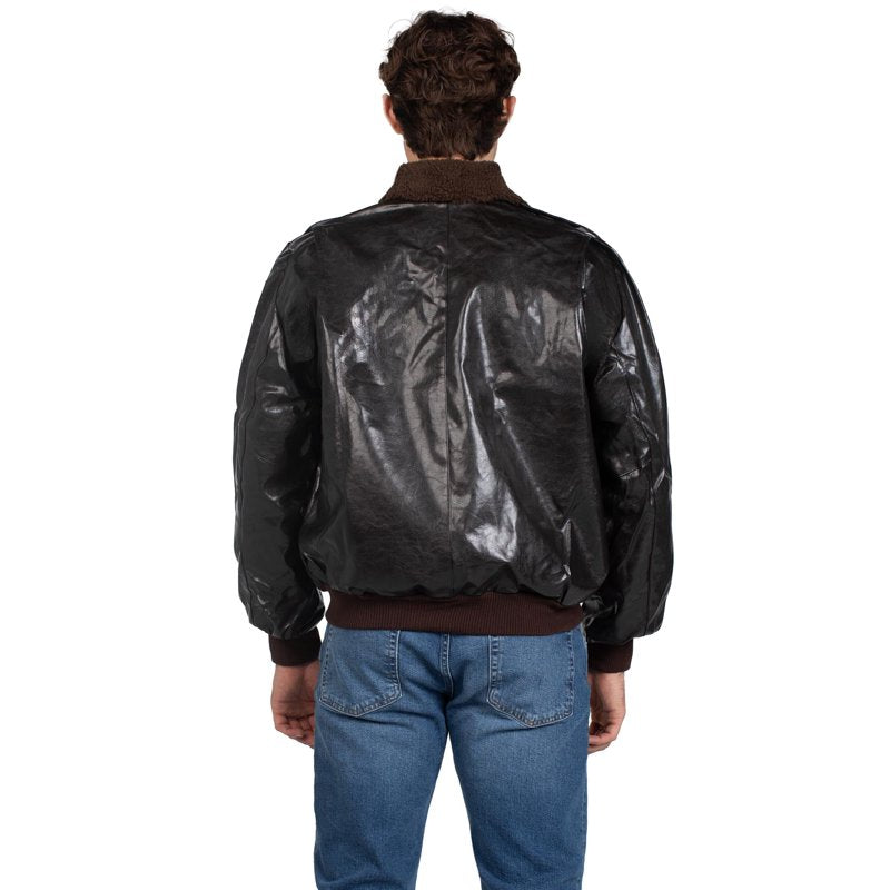 Men's Top Gun Bomber Jacket Brown M - Authentic Costume Outerwear
