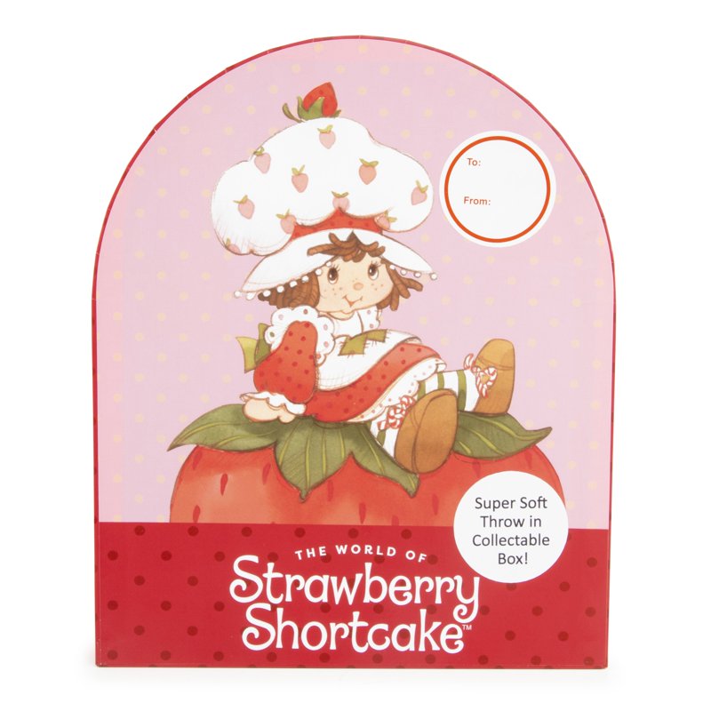 Wildbrain Strawberry Shortcake Shaped Box Throw Set - Kids Bedroom Decor