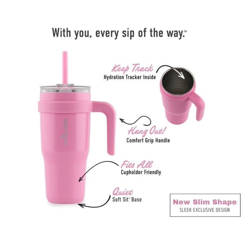 24oz Insulated Stainless Steel Tumbler with Straw & Lid - Peony
