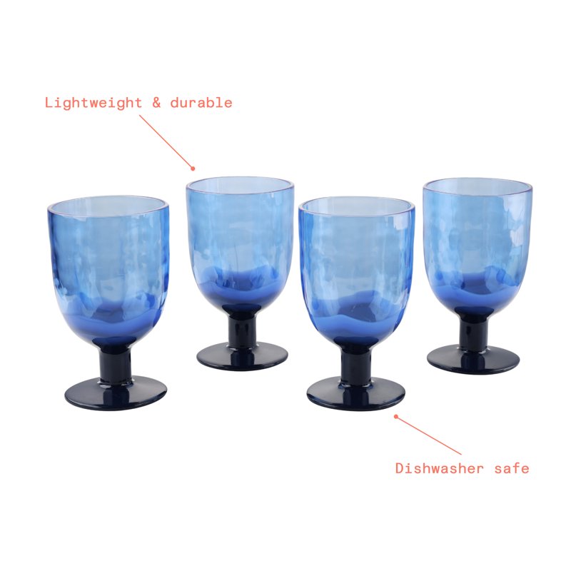 Acrylic Goblet Wine Colorblock Set - 2 Pack, 16-Ounce