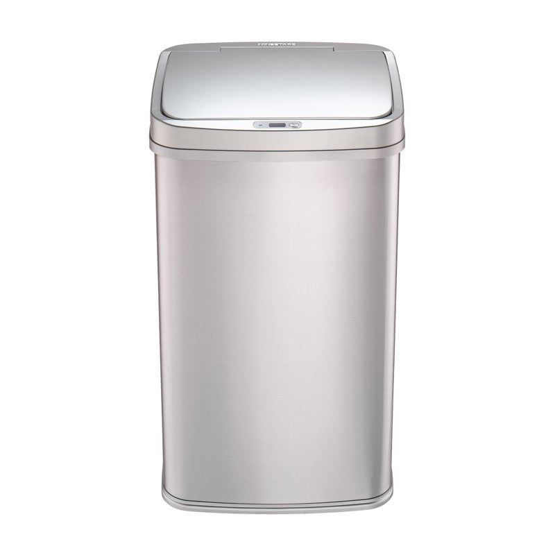 Automatic Kitchen Trash Can with Motion Sensor - 13.2 Gallon, Gold Stainless Steel + Trash Bags