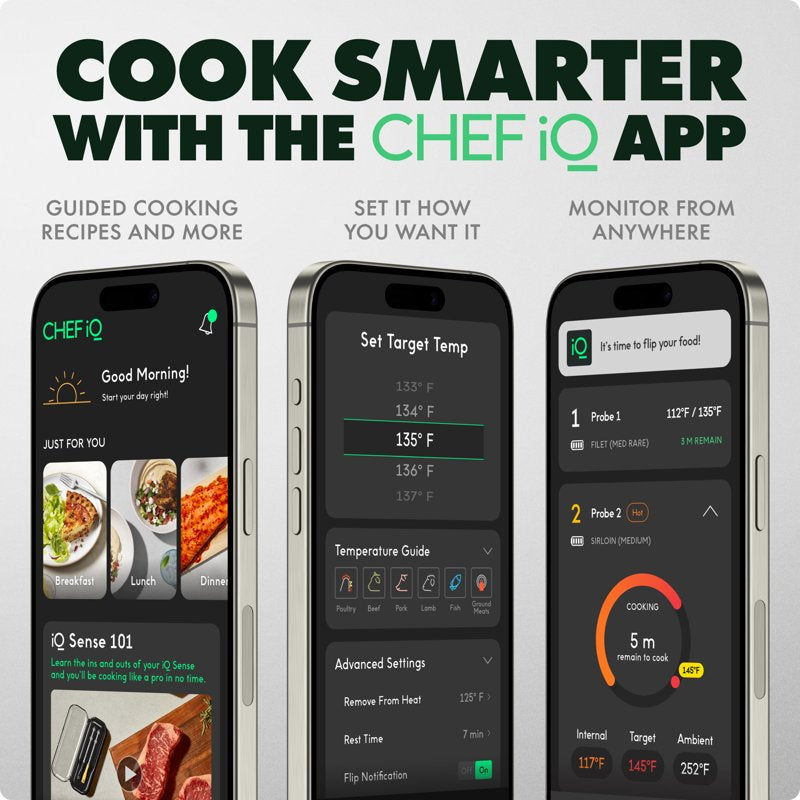 Smart Wireless Meat Thermometer with 4 Probes - Cool Gray