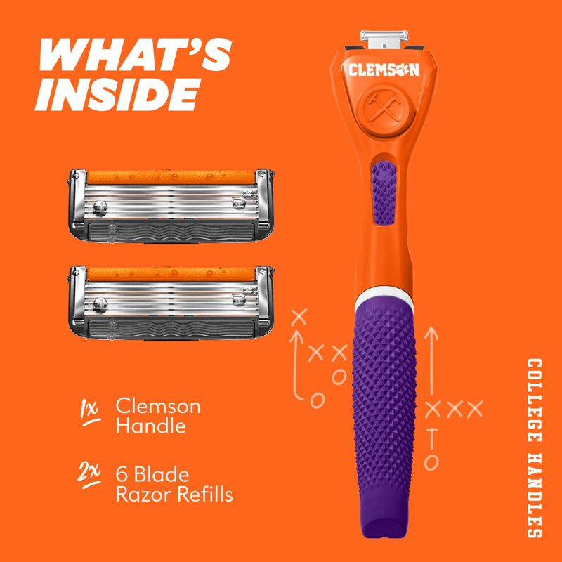 College Razor Starter Set with Diamond Grip Handle & 6 Blades