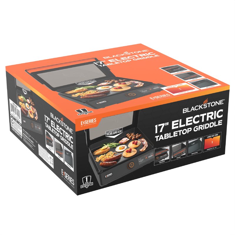 17-Inch Electric Griddle with Hood - Non-Stick Surface