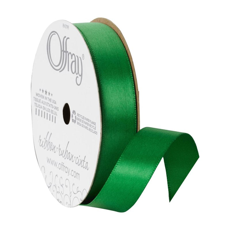 (3 Pack) Offray Emerald Green Satin Ribbon 5/8 Inch, 18 Feet - Craft & Sewing Supplies