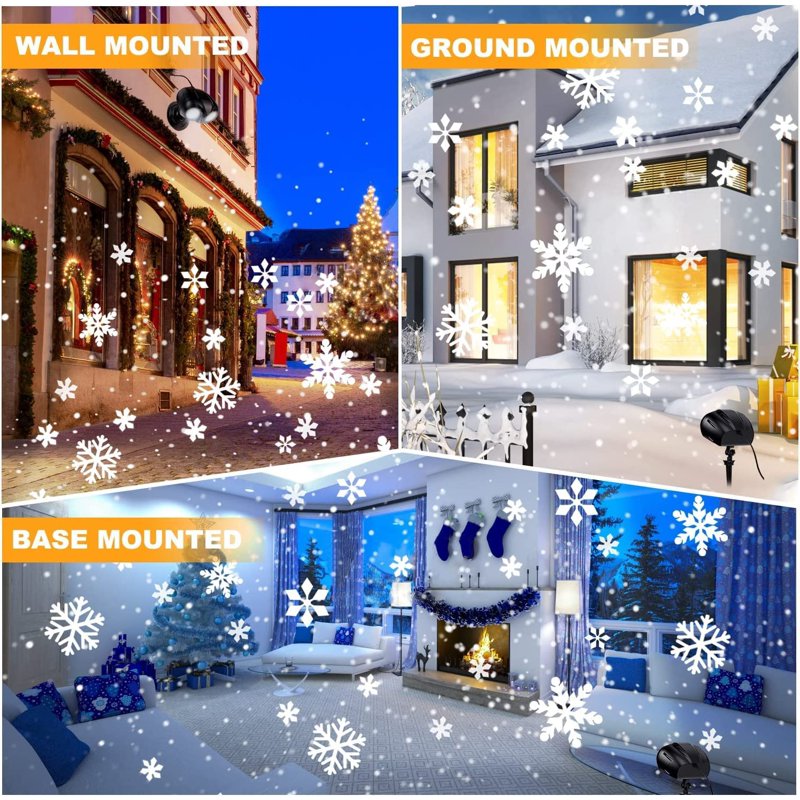 Morttic Owl Snowflake Projector Lights - Waterproof LED Snowfall Spotlight with Remote, Christmas & Holiday Garden Decor