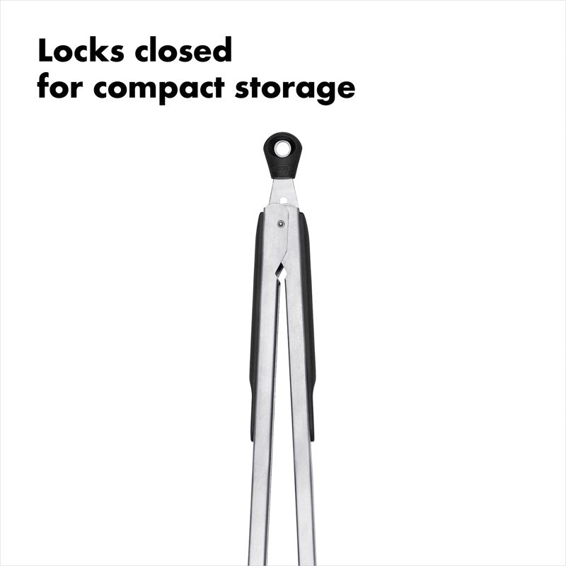 Stainless Steel 12-Inch Locking Food Tongs - Durable & Easy Gripping