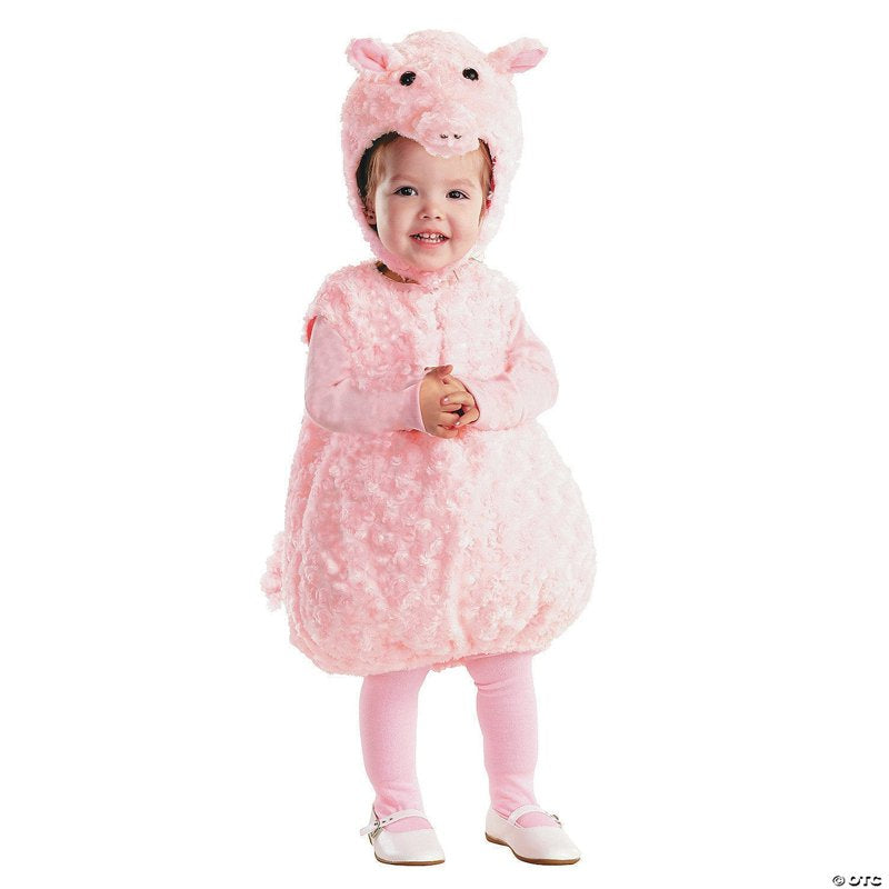 Toddler Piglet Fancy-Dress Costume with Plush Swirl Fur - Variation 2T-4T