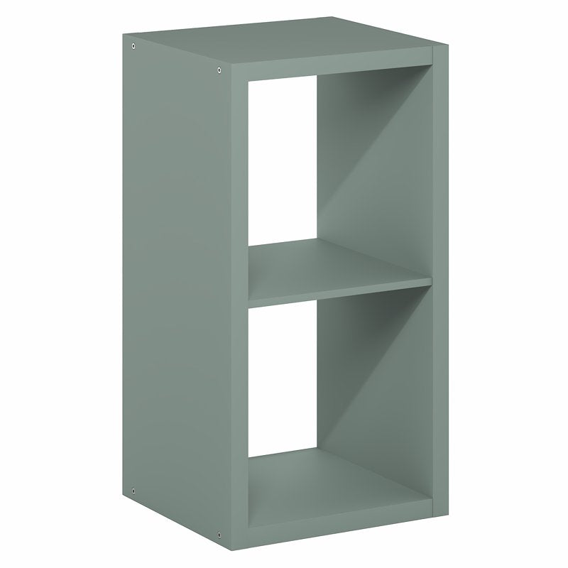 2-Cube Open Back Bookcase - Sage Green Decorative Organizer
