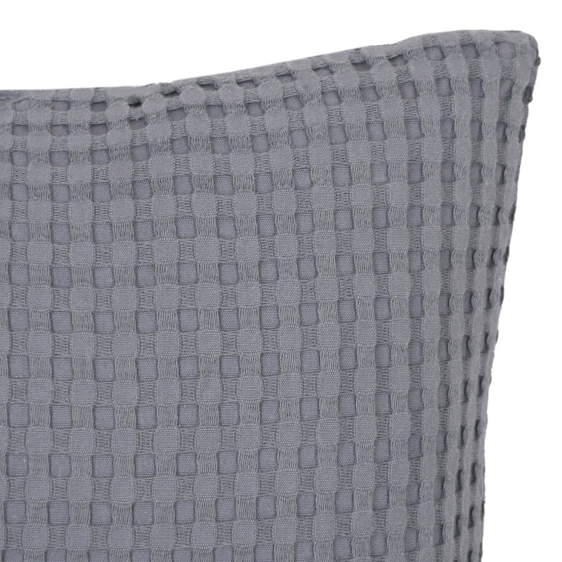 Gray Waffle Knit Decorative Pillow 18x18 Inch - Mainstays