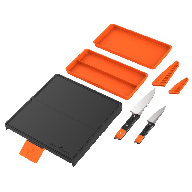 5-Piece Camp Knife and Prep Board Set for Outdoor Cooking