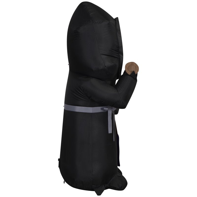 Halloween Ghost Face Inflatable Yard Decor - 5 Ft Lighted Ghost with Treat Sack