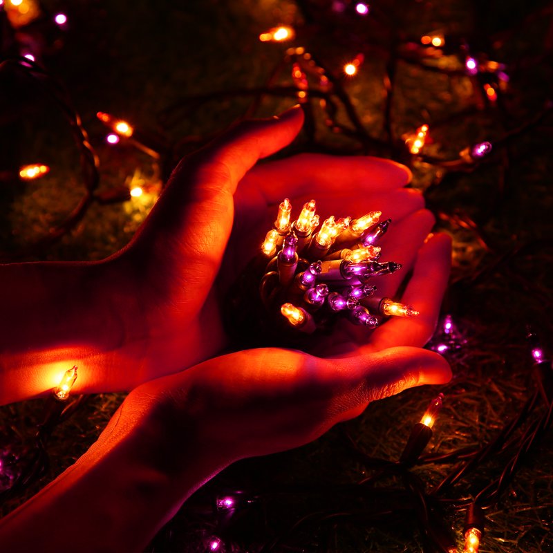 Halloween String Lights 25ft Purple & Orange Connectable Mini Bulb Lights for Indoor Outdoor Decor