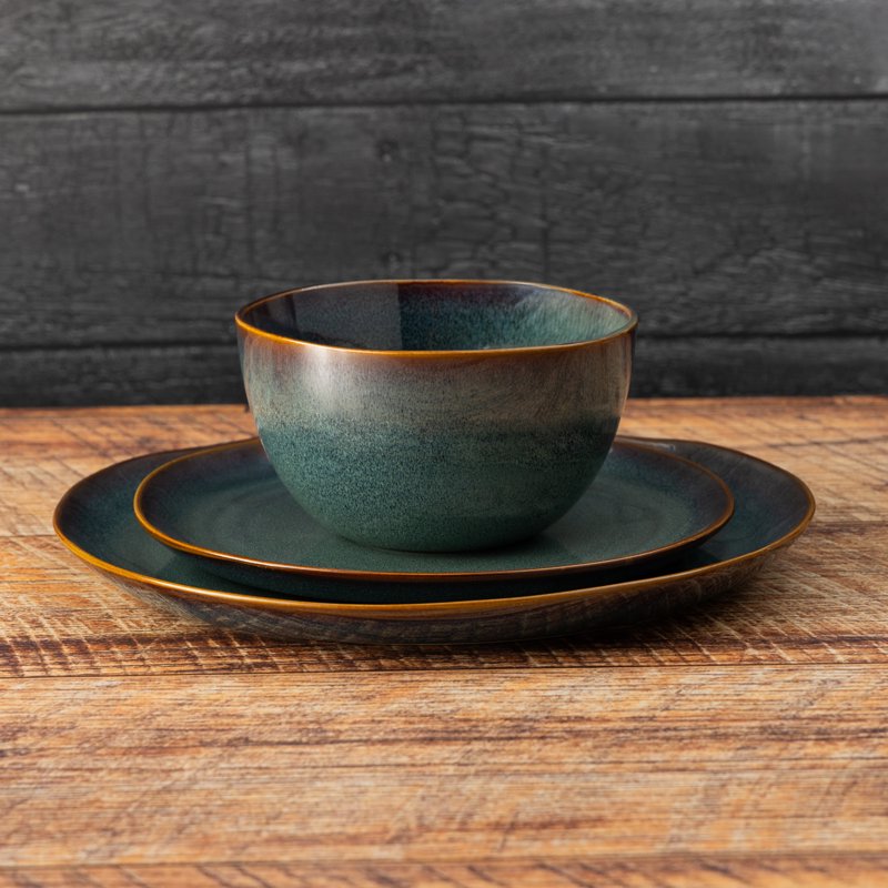 Reactive Ceramic Cereal Bowl - 2 Pack with Rustic Design