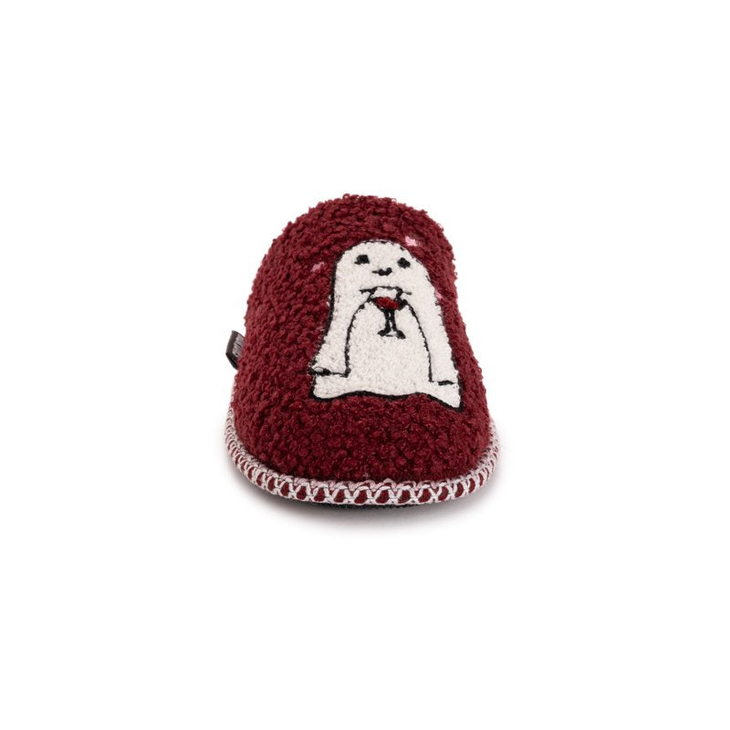 Women's Punch Needle Slippers - Halloween Ghost L (9-10)