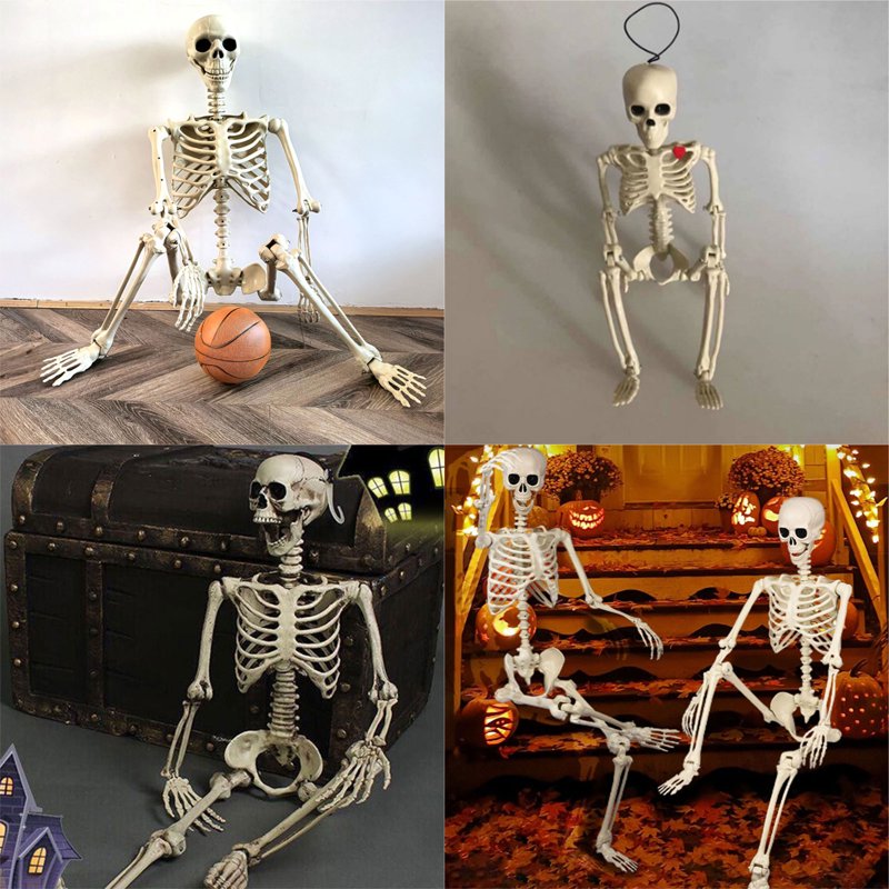 Life-Size Poseable Halloween Skeleton with Flexible Joints - L Variation Indoor/Outdoor Decor