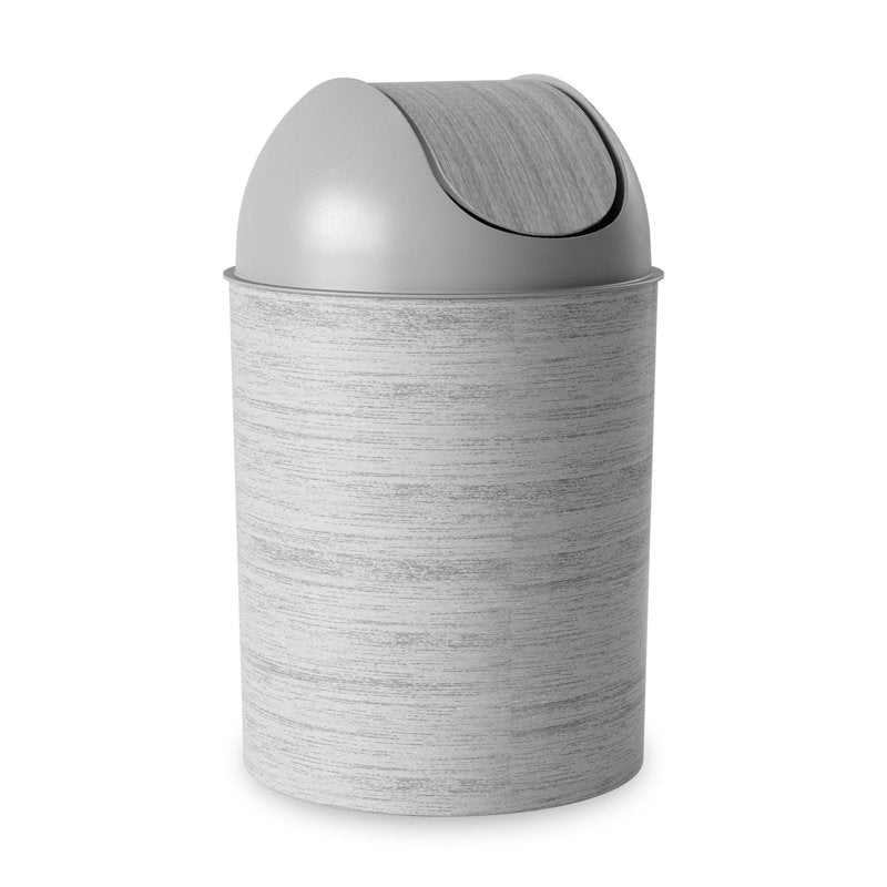 Mezzo 2.5 Gallon Swing Top Trash Can - Graywood Finish