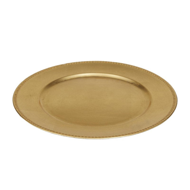 Gold Melamine Charger Plates Set of 8 - 13" Round Decor