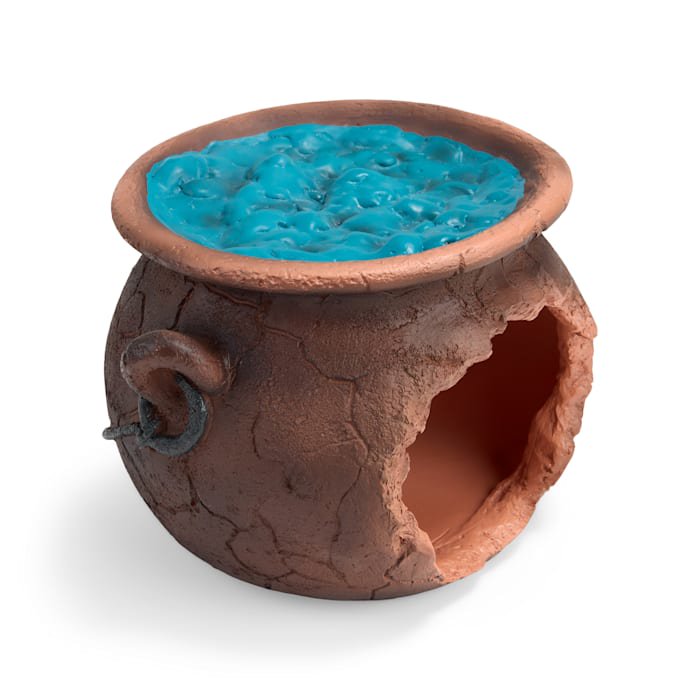 Large Reptile Hideaway Cauldron Habitat for Halloween, Secure Shelter