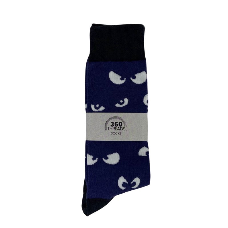 Men's Halloween Glow in The Dark Socks 2-Pack Spooky Eyes & Skull Design