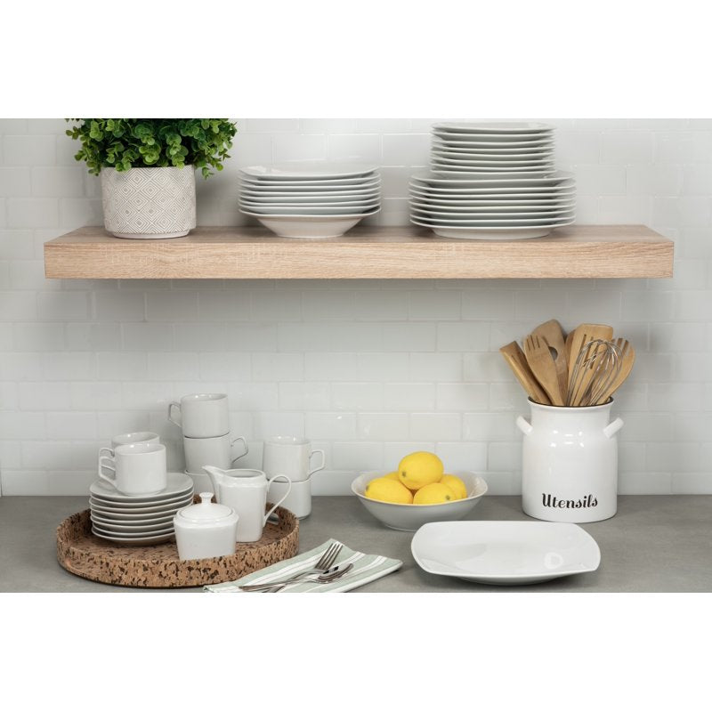 Simply White Square 45-Piece Dinnerware Set - Service for 8