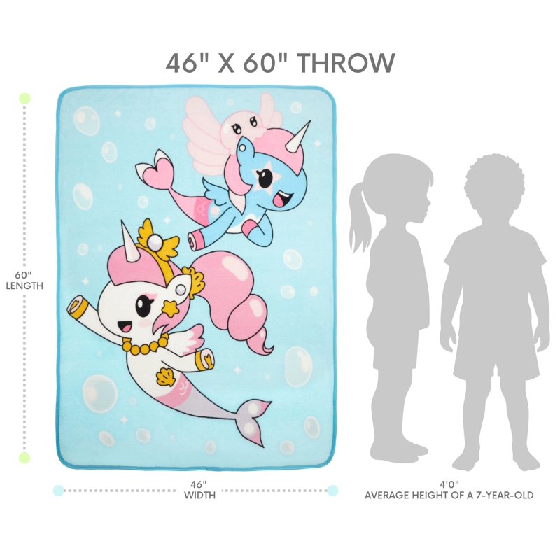 Kids Fleece Throw Blanket 46x60 Inches - Ocean-Themed Cozy Blanket for Children