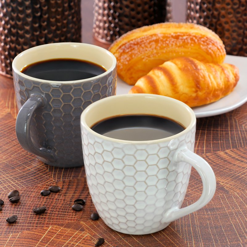 Honeycomb Mug Set - 6-Piece 15 oz. Assorted Colors