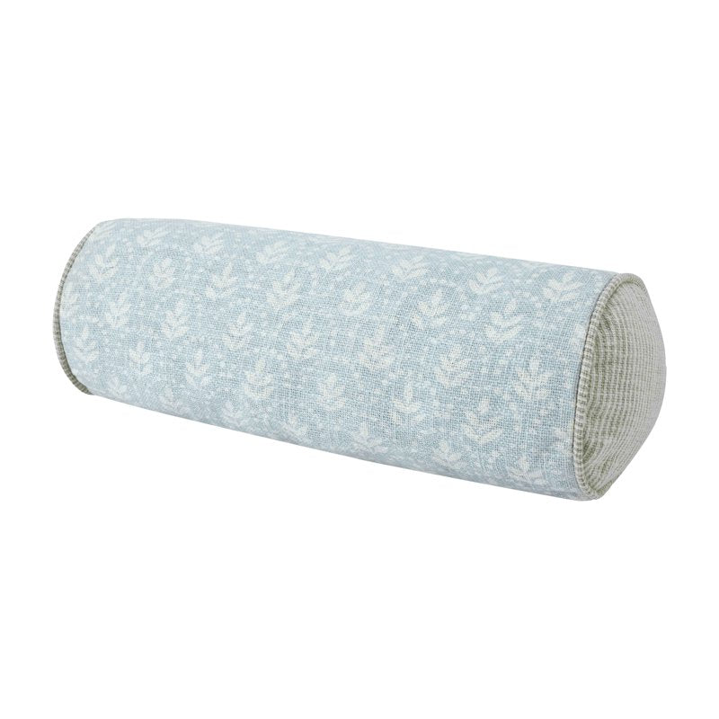 Blue 8x20 Inch Hydrangea Block Print Bolster Pillow by Drew Barrymore