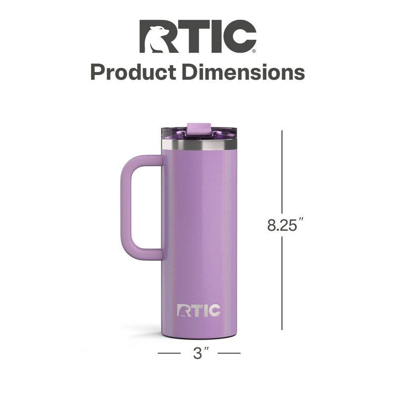 20 oz Insulated Travel Mug with Ceramic Lining - Lavender Glitter