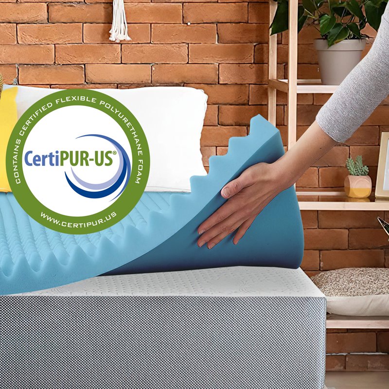 King Gel Memory Foam Mattress Topper - 3 Inch Convoluted Cooling Support