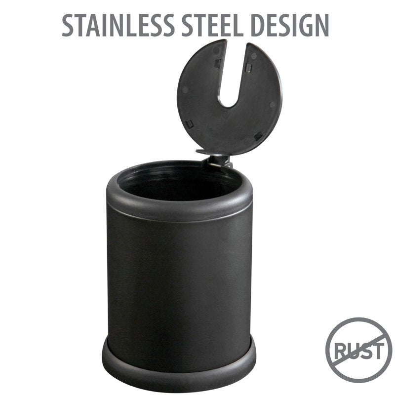 Self Closing Toilet Brush and Holder Set - Matte Black, 2 Pack