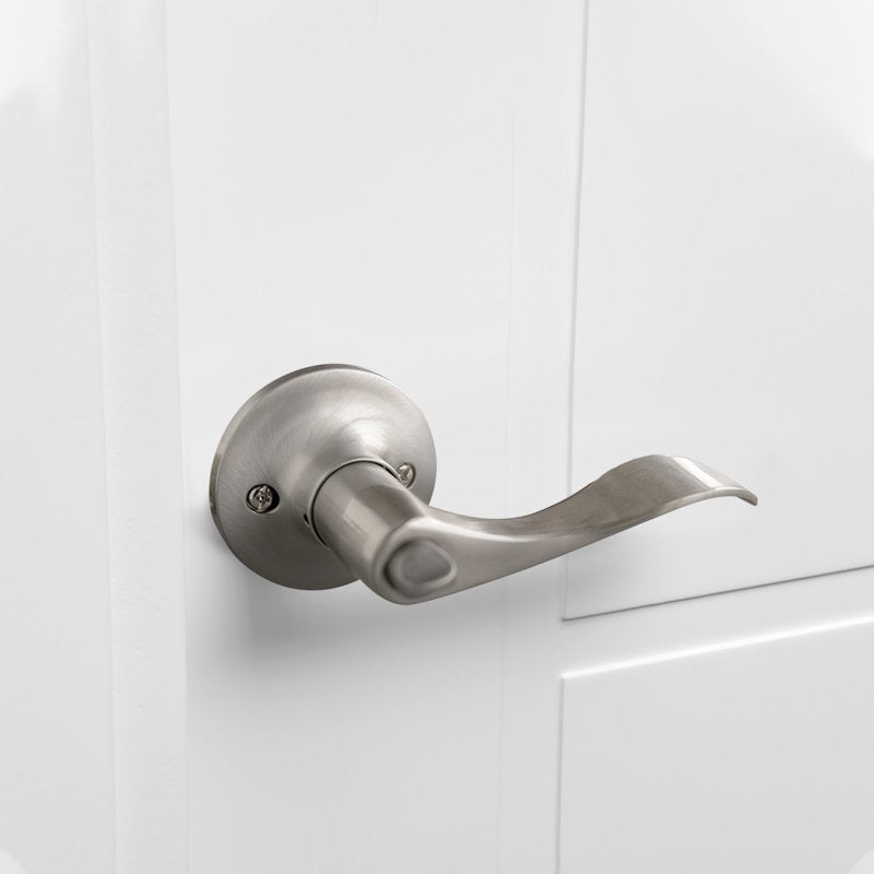 12-Pack Satin Nickel Privacy Door Levers - Interior Locking Handles