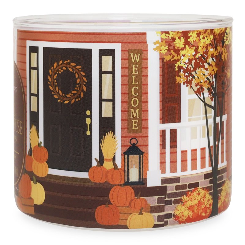 Fall Farmhouse Scented Candle - 3-Wick 13oz Decorative Candle