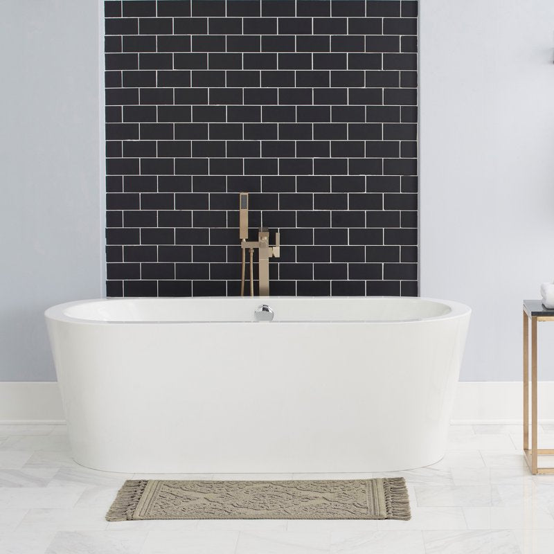 Cotton Fringe Bath Rug 21 x 34 in. Linen Boho Bathroom Mat - Jean Pierre Ricardo