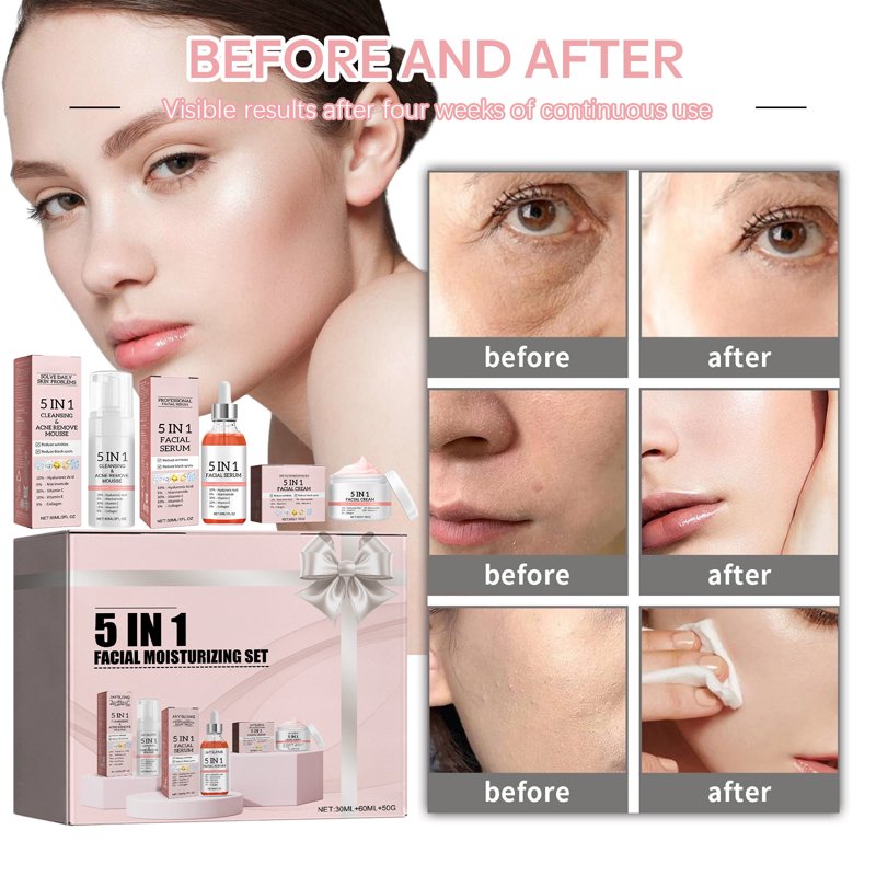 Travel-Friendly Hydrating Facial Serum, Cream & Cleanser Set