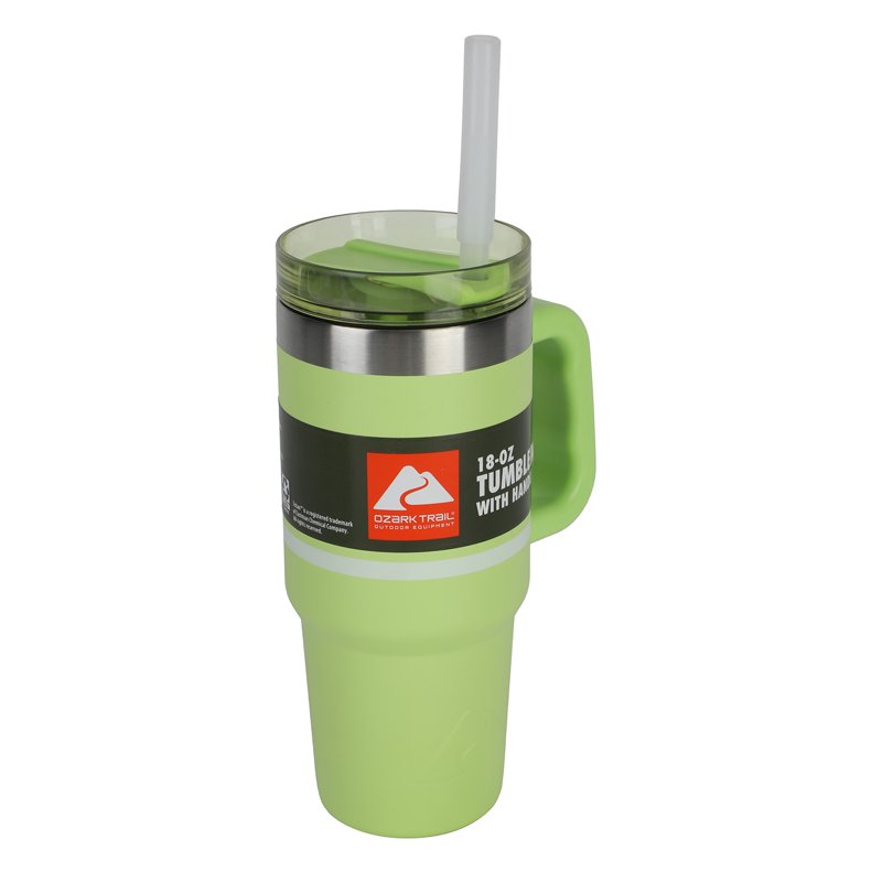 18 oz Stainless Steel Insulated Tumbler with Handle - Sonic Lime Stripes
