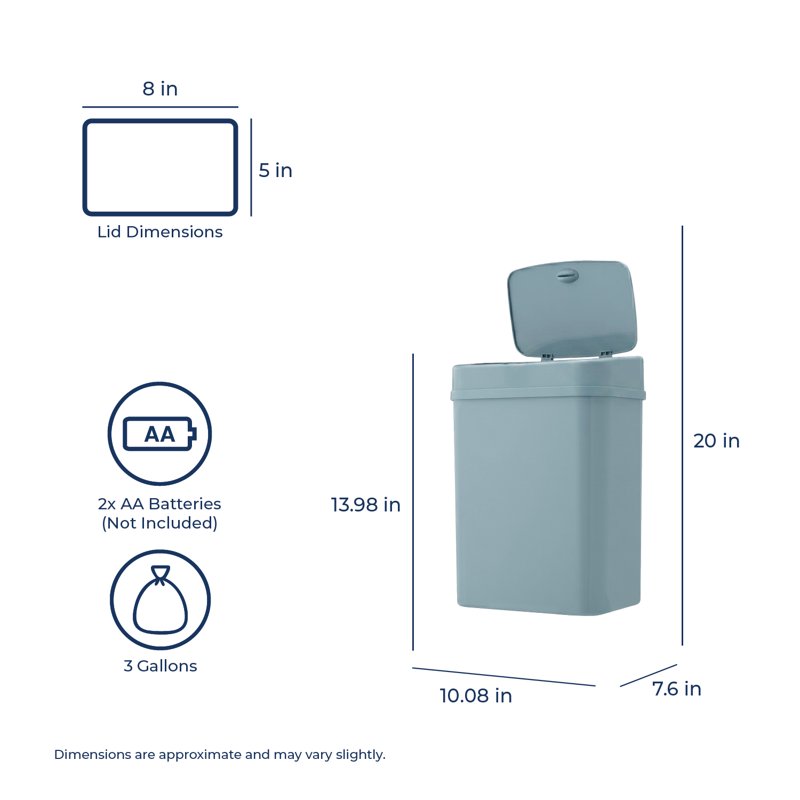 Automatic Motion Sensor Trash Can - 3.2 Gallon, Blue Cameo