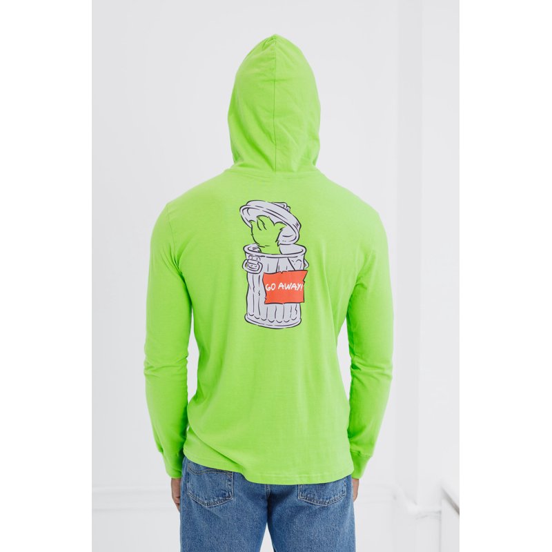 Oscar the Grouch Sesame Street Adult Hoodie Green XS Family Cosplay Pullover
