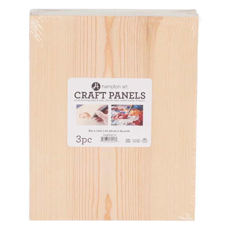 2 Pack 8x10 Wood Craft Panels for Painting & Mixed Media - Unfinished