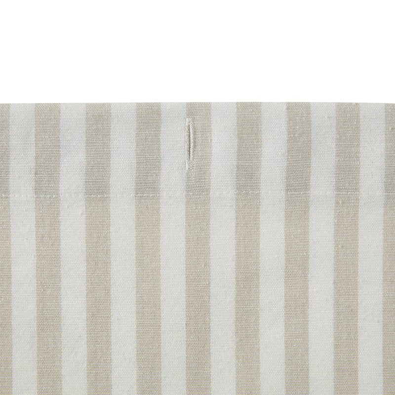 Pink Shower Curtain 72x72 Inches with Taupe Stripes and Contrast Trim - Cotton-Polyester Blend