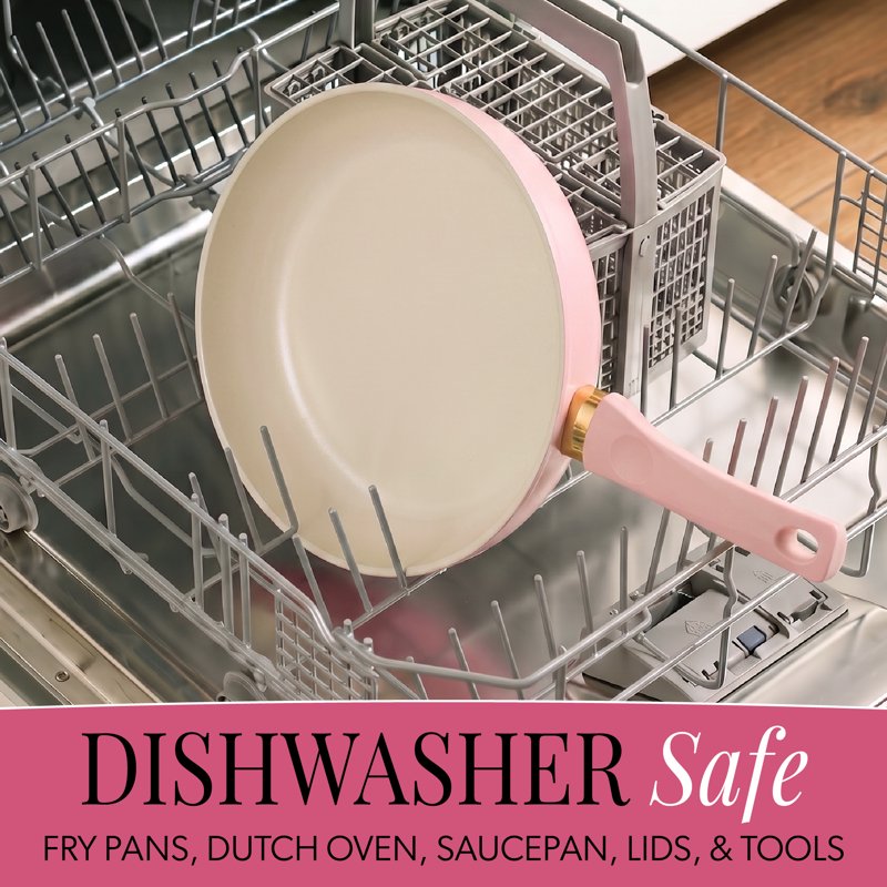 10-Piece Ceramic Nonstick Cookware Set - Pink
