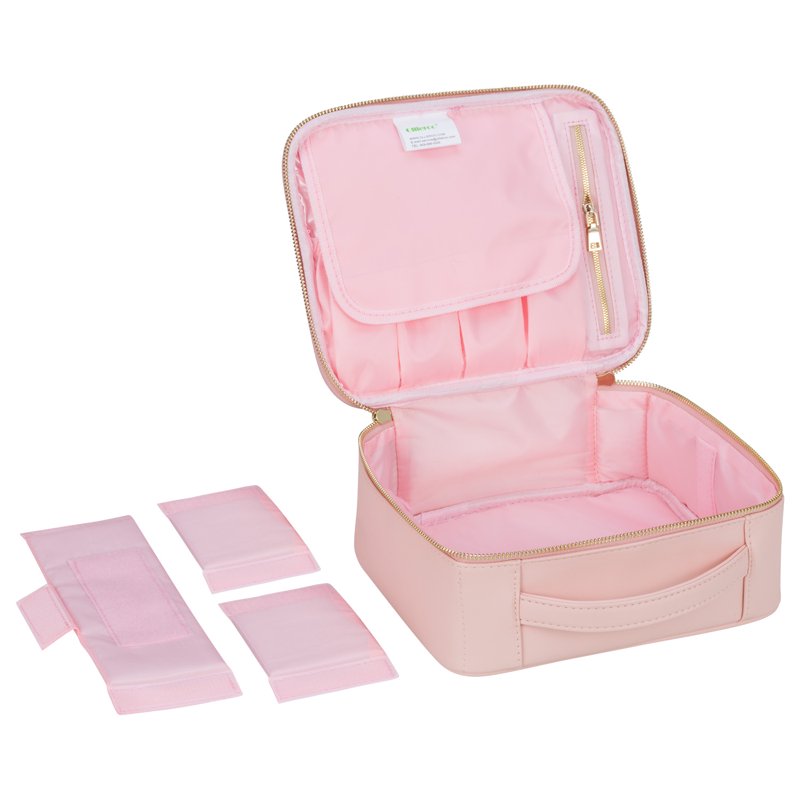 Portable Makeup Train Case - 9.8'' Cosmetic Organizer - Pink
