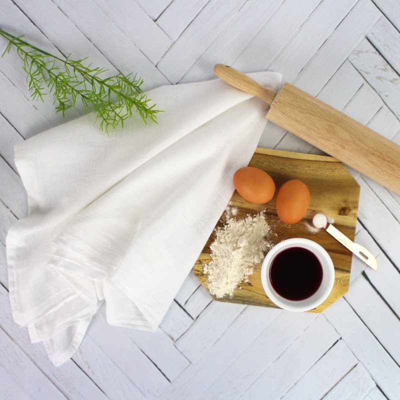 5 Pack Flour Sack Kitchen Towels - 100% Cotton White Set