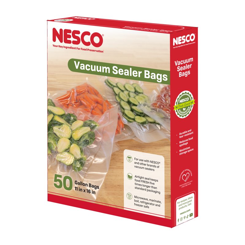50-Count Gallon Vacuum Sealer Bags - BPA-Free, 11" x 16" - 3 Pack