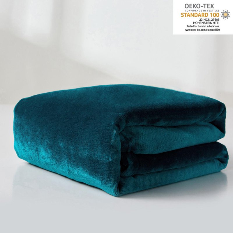 JML Cozy Plush Fleece Throw Blanket - Solid Teal 50x60 Inches